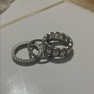 Elegant Silver Ring Set